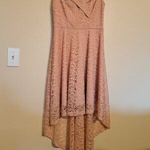 asymetrical pink lace dress NWT Small